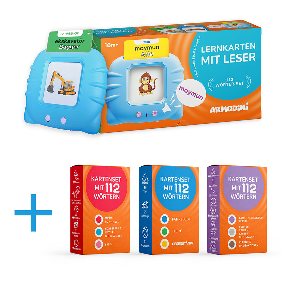 Vollständiges Set: 336 Wörter - auf Türkisch, Deutsch und Englisch