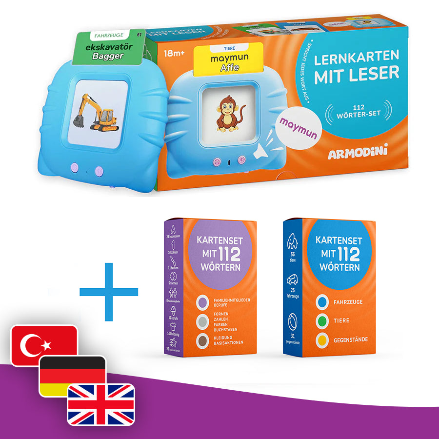 Erweitertes Set: 224 Wörter - auf Türkisch, Deutsch und Englisch