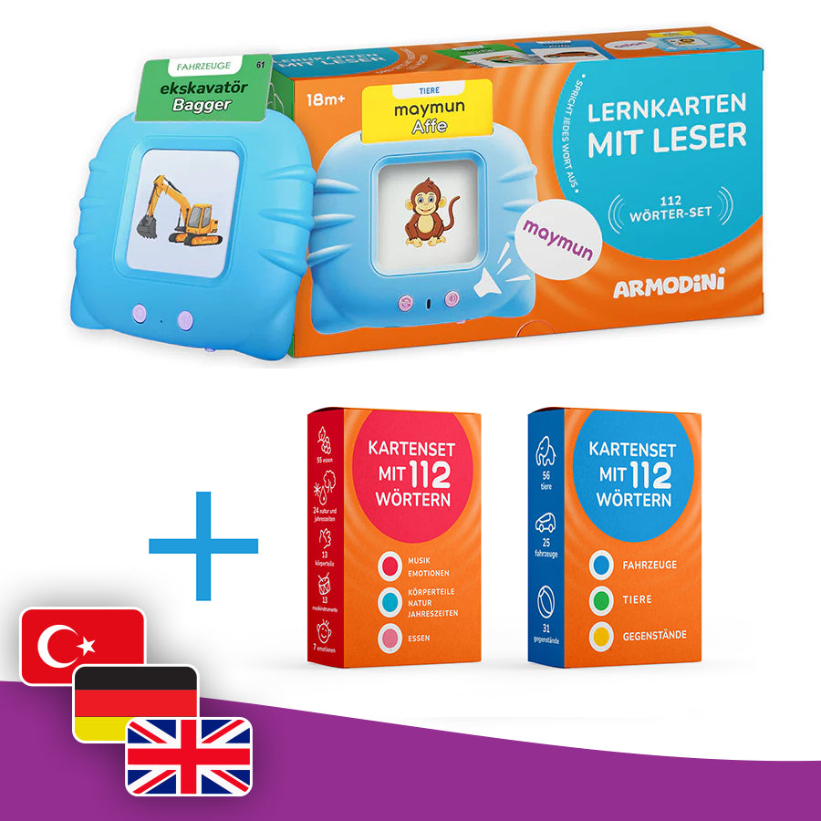 Erweitertes Set: 224 Wörter - auf Türkisch, Deutsch und Englisch